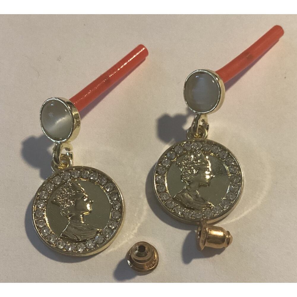 4435 NWT Sterling Silver Cents Round Coin Stud Earrings 925 Sterling Silver